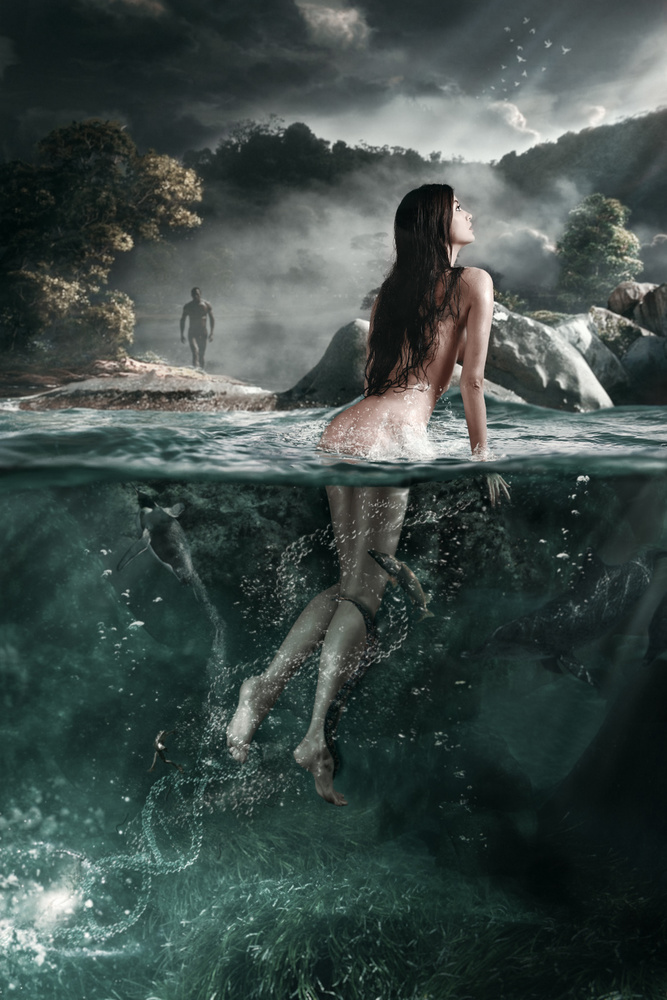 Mysterious Lake Nymph by Sergey Parishkov — canvas wall art