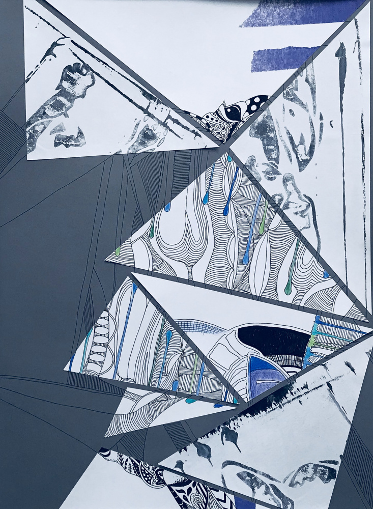 Dynamic Geometric Layers by kellymariesmith — canvas wall art
