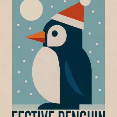 Joyful Winter Penguin