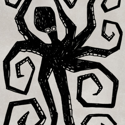 Black Octopus Swirl