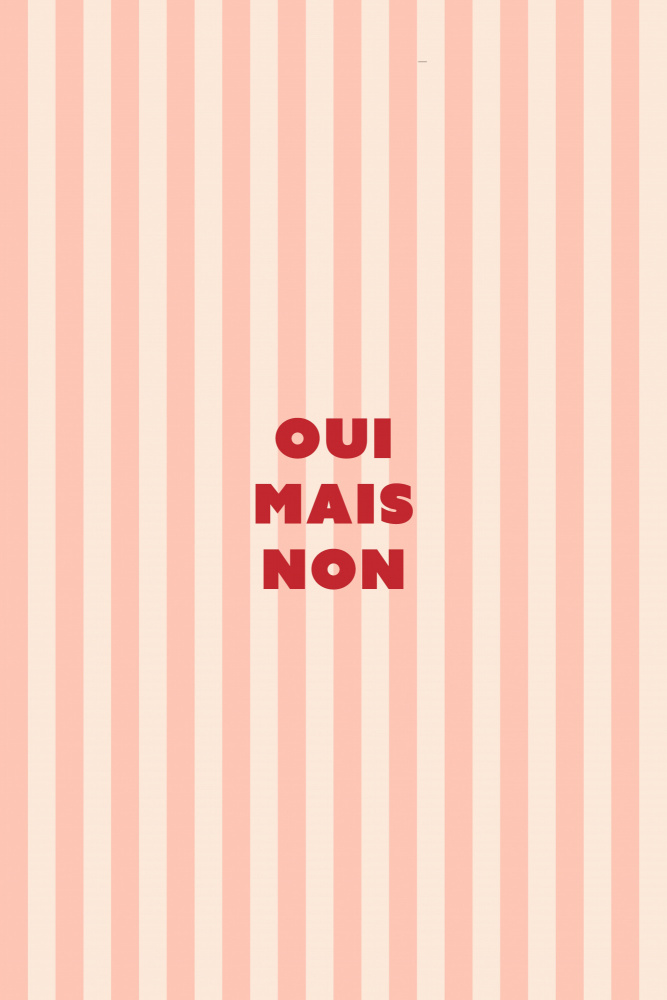 Oui Mais Non Striped Design by Maren Gross — canvas wall art