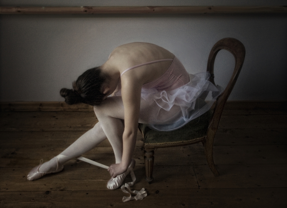 Graceful Ballerina Prepares by kenp — canvas wall art