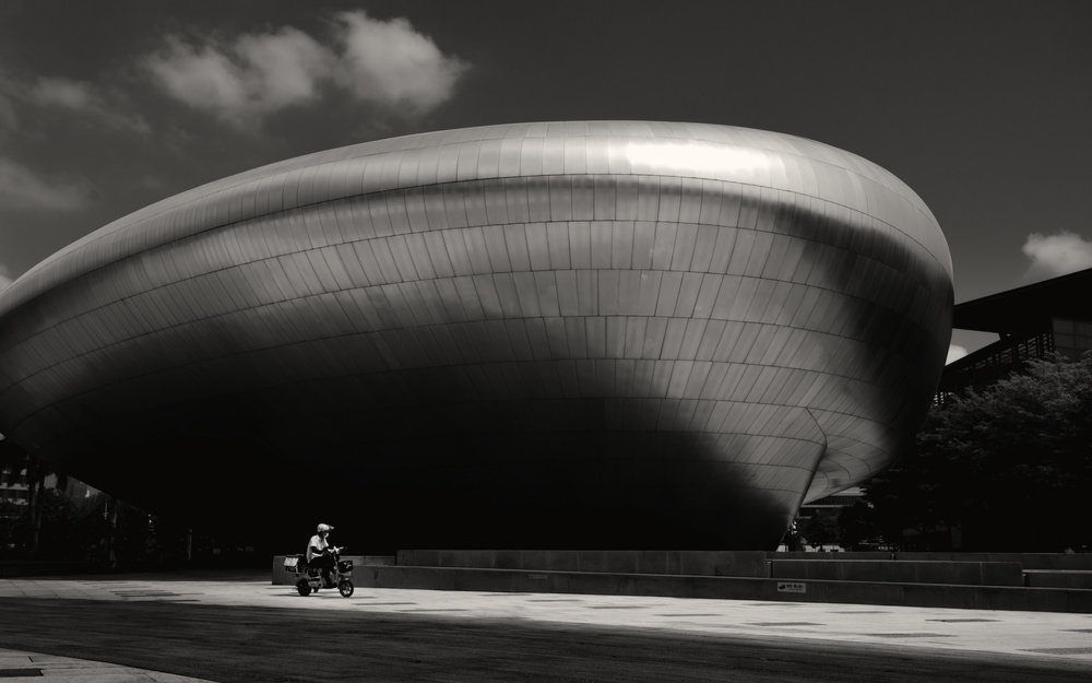 Sleek Building Urban Ride by Ke Liu — canvas wall art