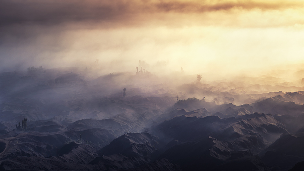 Misty Mountain Sunrise by Rudi Gunawan — canvas wall art