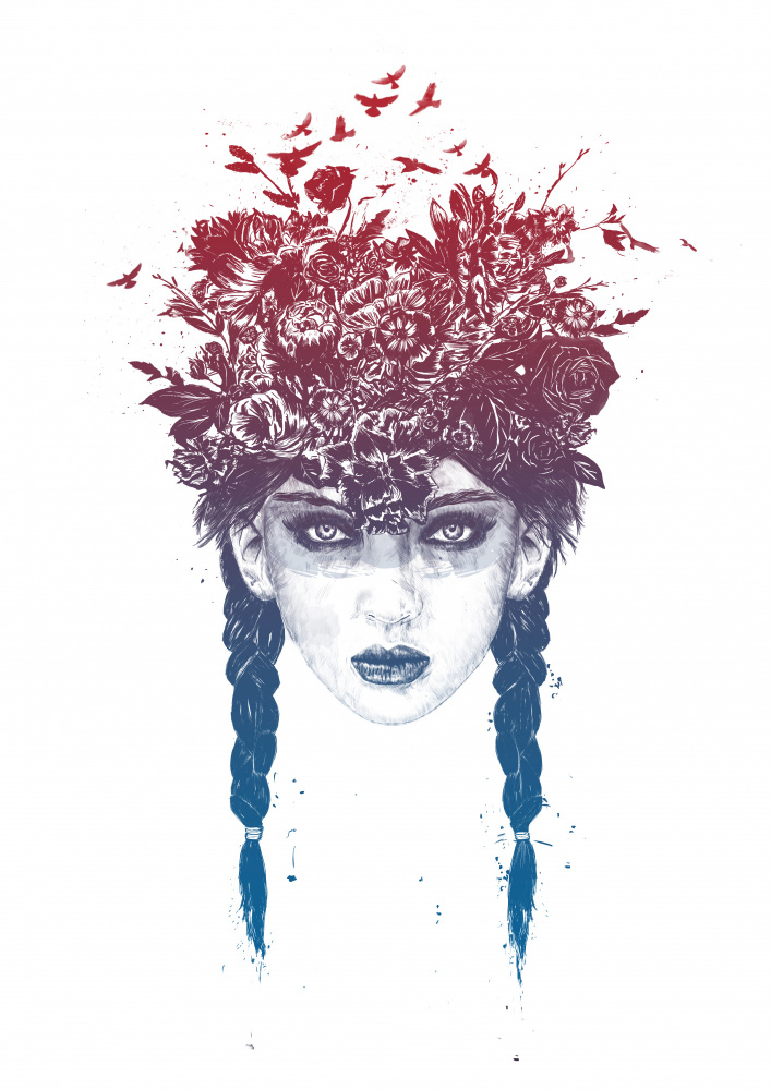 Flower Crown Warrior by Balazs Solti — canvas wall art