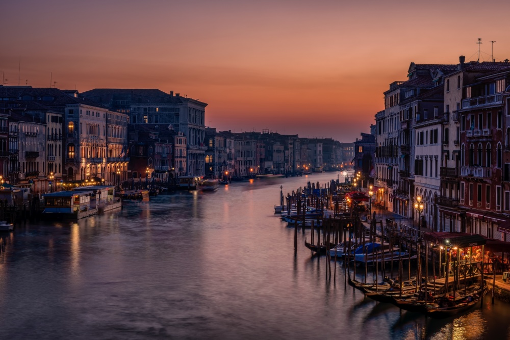 Venice Grand Canal Twilight by Karen Deakin — canvas wall art