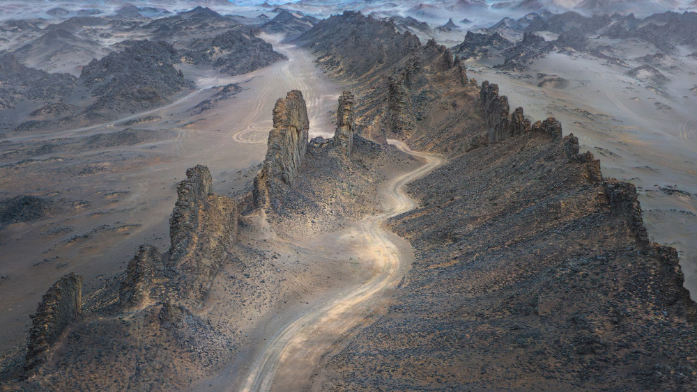 Desert Spires Road by Leah Xu — canvas wall art