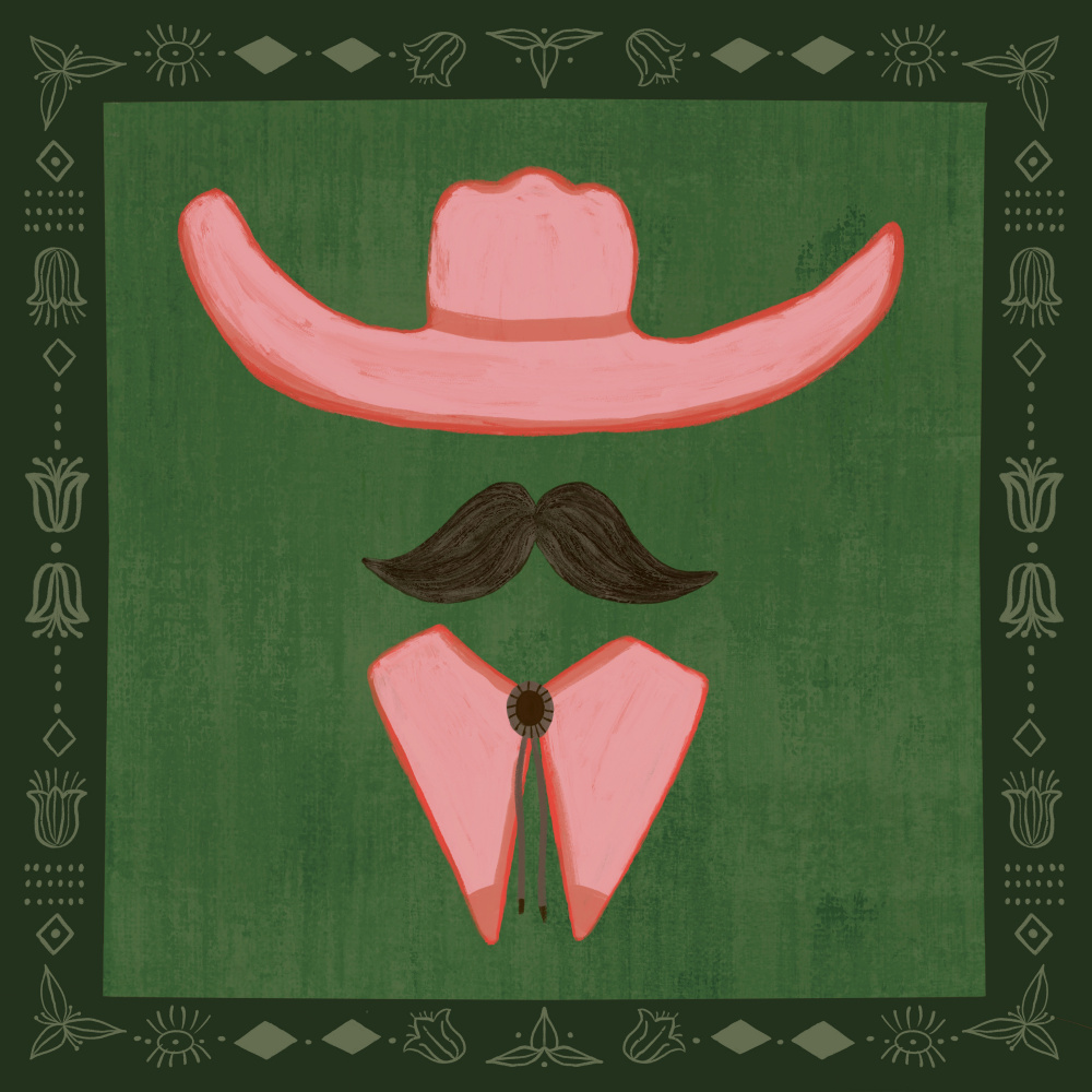 Pink Cowboy Icon by Aliya Putrus — canvas wall art