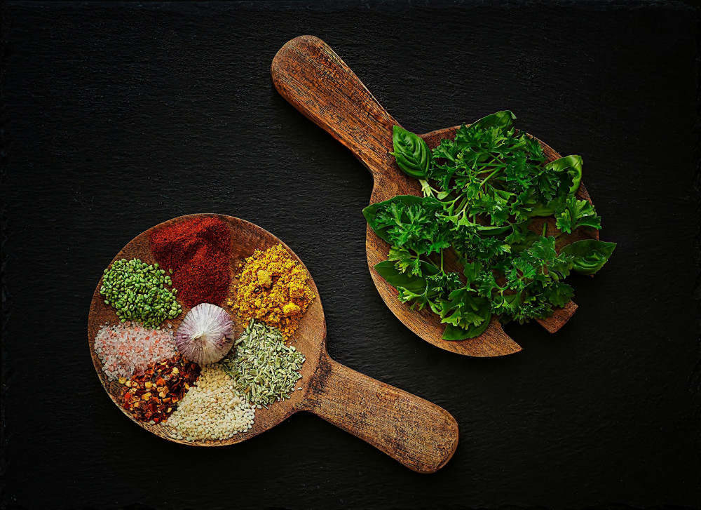 Natural Spices And Herbs by Saskia Dingemans — canvas wall art