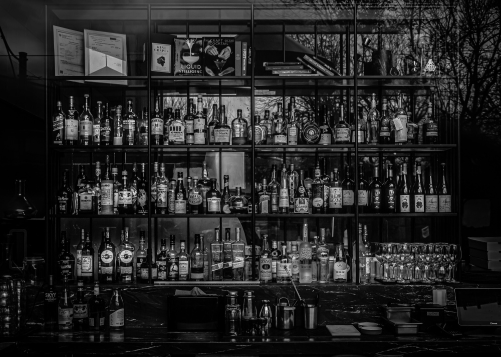 Classic Bar Bottles by The Learning Curve Photography — canvas wall art