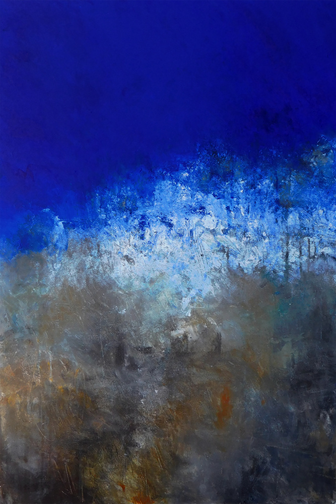 Deep Blue Ocean Abstract by Ron Halfant — canvas wall art