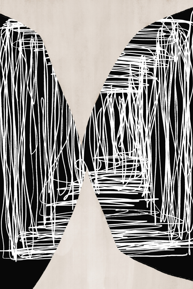 Monochrome Maze by uplusmestudio — canvas wall art