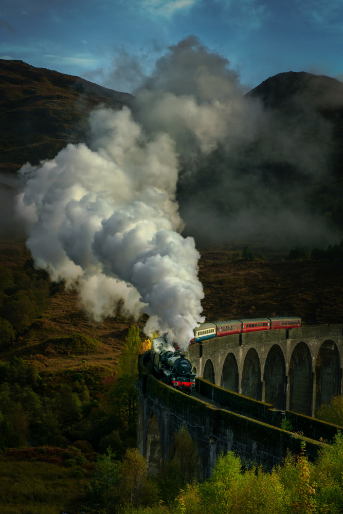 Historic Viaduct Steam Train by Jesus Concepcion Alvarado — canvas wall art