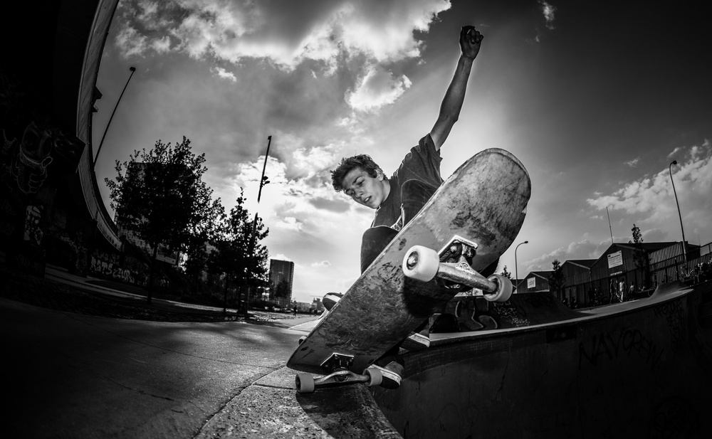 Skate Park Action by Eric Verbiest — canvas wall art