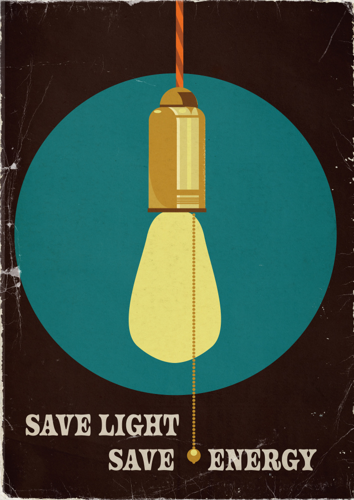 Save Energy Light Bulb by Nicholas — canvas wall art