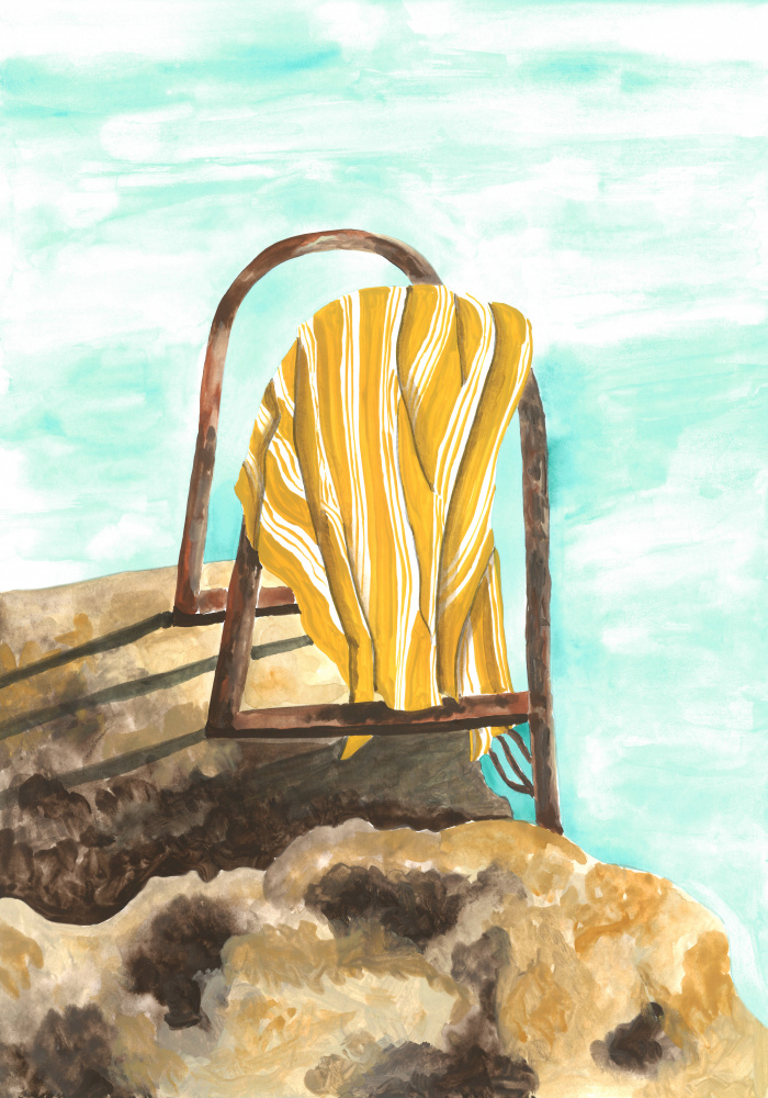 Coastal Beach Towel by Karen Menzenbach — canvas wall art