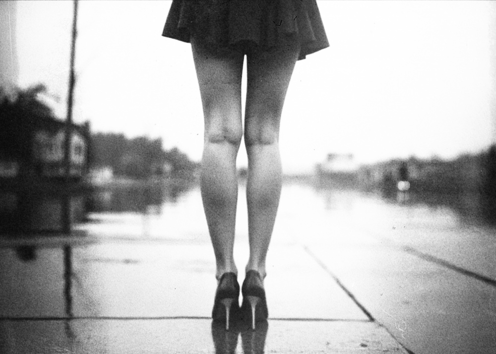 High Heels City Rain by Tyler McAuley — canvas wall art