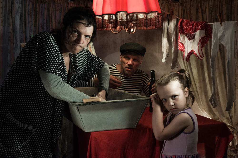 Grim Family Life by Viktor Cherkasov — canvas wall art