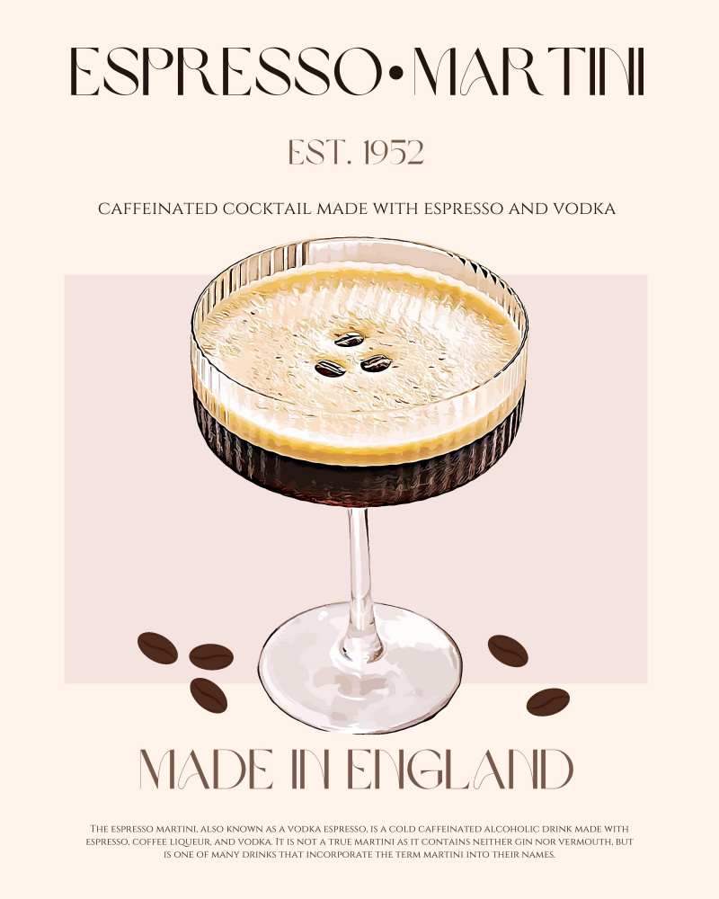 Espresso Martini Classic by Nazma Khokhar — canvas wall art