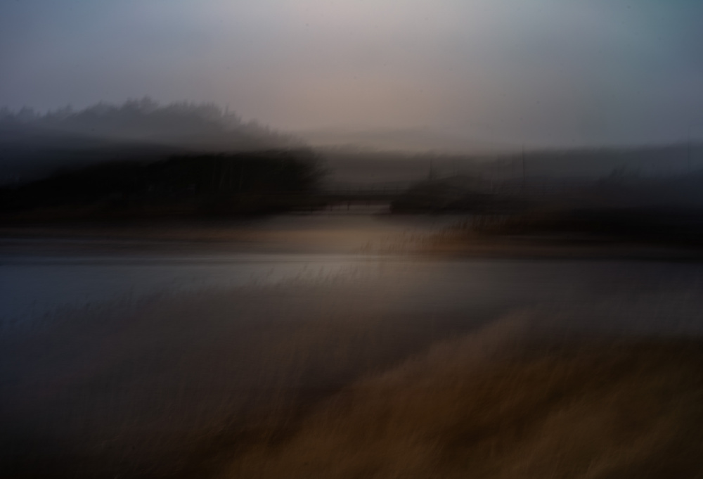 Misty Horizon Abstract by Katarina Holmström — canvas wall art