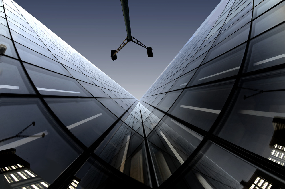 Upward Urban Geometry by Pierre Bacus — canvas wall art
