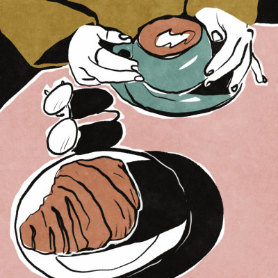 Croissant et café au lait