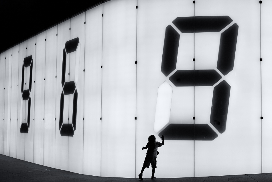 Child With Giant Numbers by Shigehiro Ono — canvas wall art