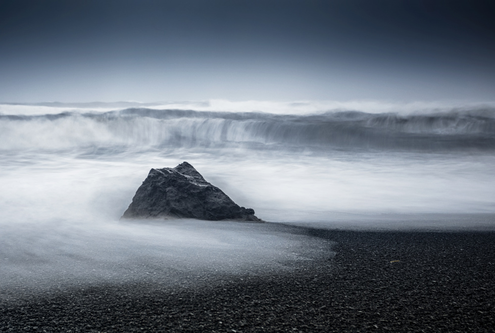 Misty Ocean Rock by Herbert Rong — canvas wall art