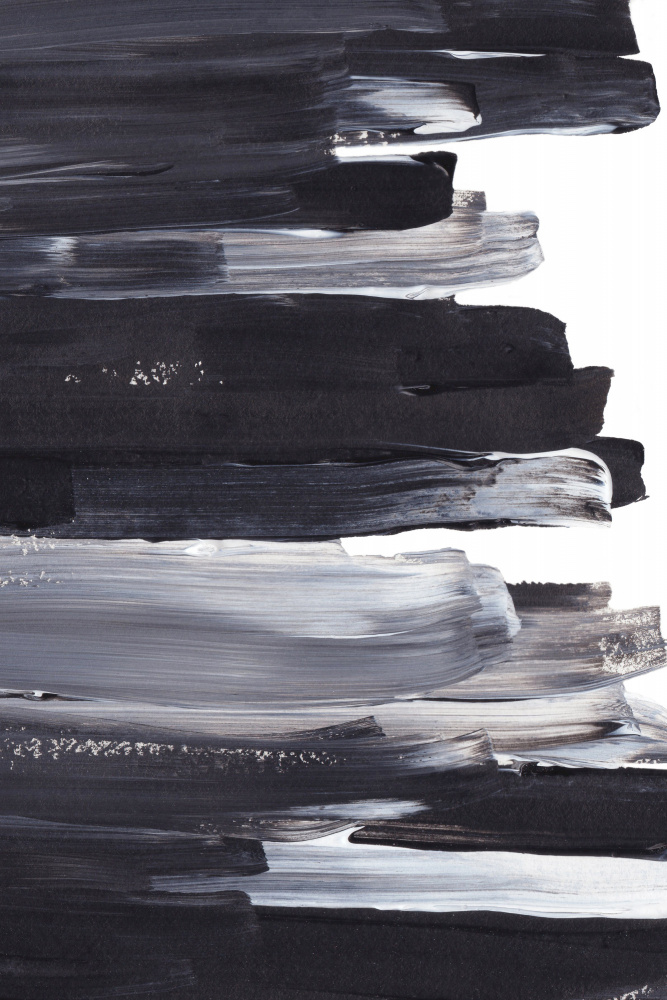Monochrome Brushstrokes by uplusmestudio — canvas wall art