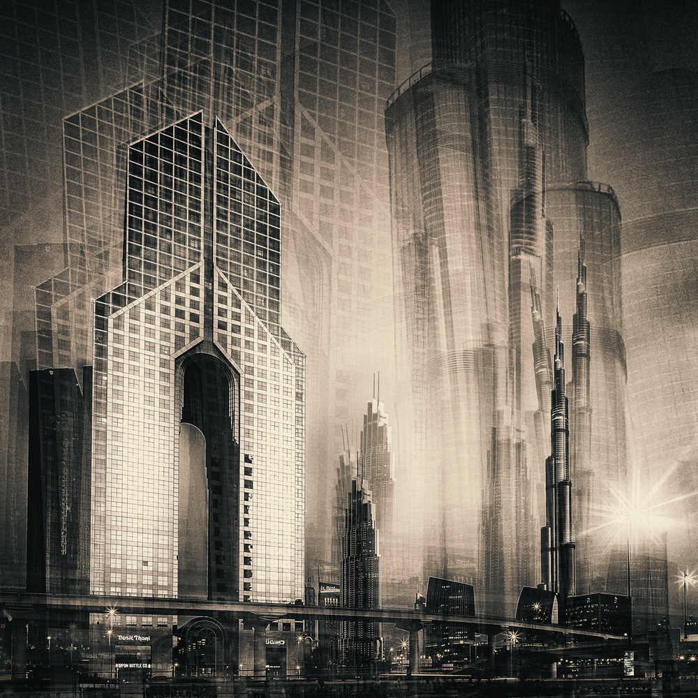 Dubai Cityscape Motion by Carsten Velten — canvas wall art