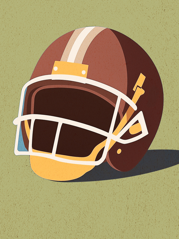 Classic Football Helmet by Old Artists Studio IV — canvas wall art
