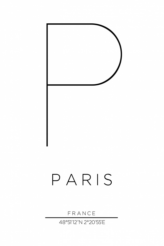 P: Paris Coordinates by THE MIUUS STUDIO — canvas wall art