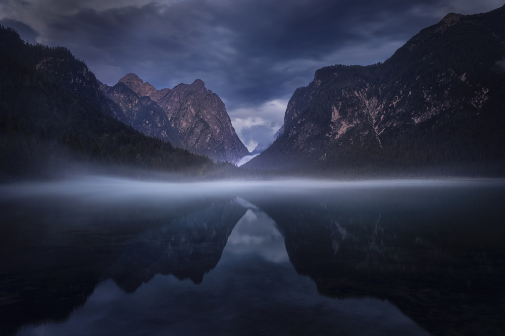 Misty Mountain Reflection by Martin Morávek — canvas wall art