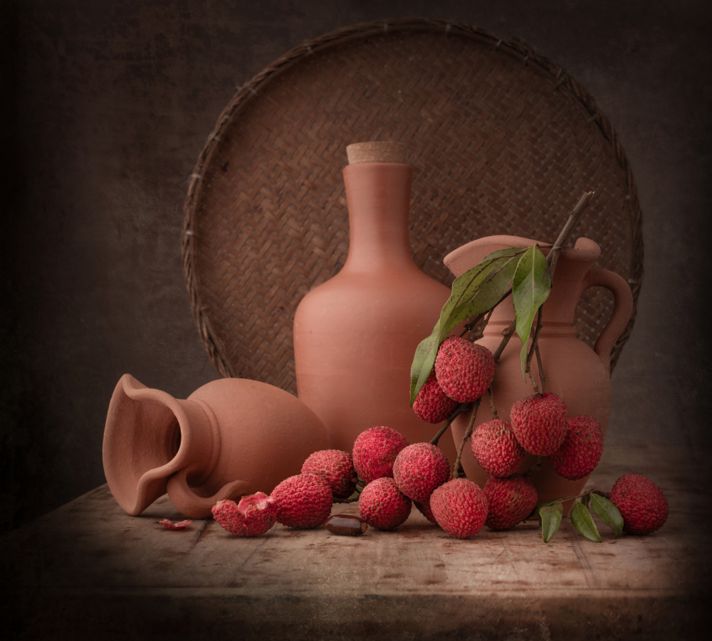Rustic Lychee Still Life by Margareth Perfoncio — canvas wall art