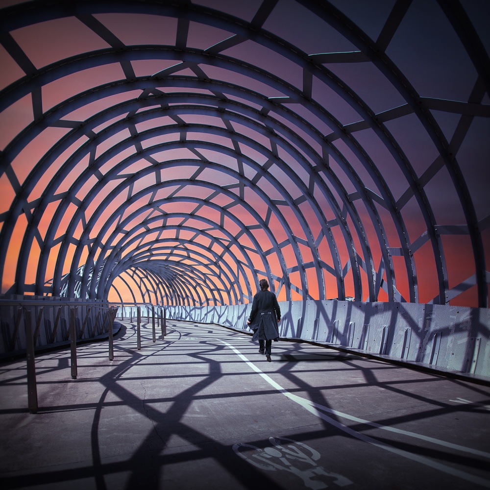 Solitary Walk Through Arches by Adrian Donoghue — canvas wall art