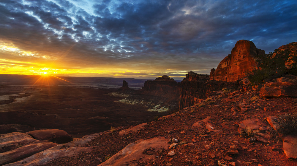 Desert Canyon Sunrise by verdon — canvas wall art