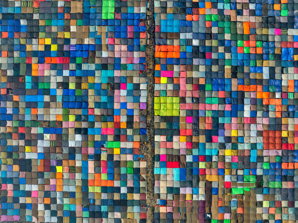 Colorful Grid From Above by Azim Khan Ronnie — canvas wall art