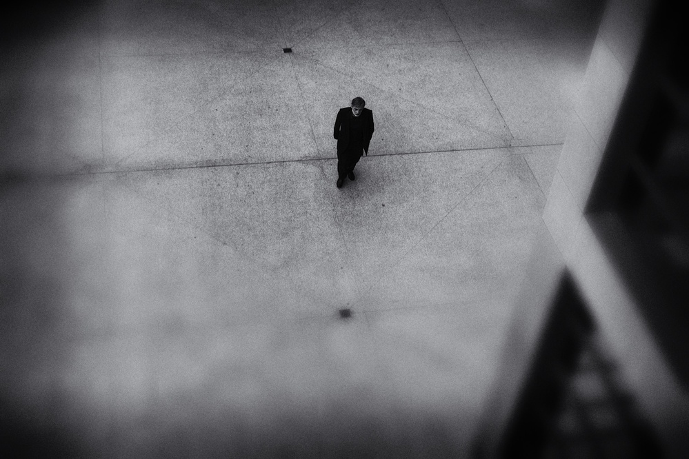 Solitary Man Walking by Peter Schaller — canvas wall art