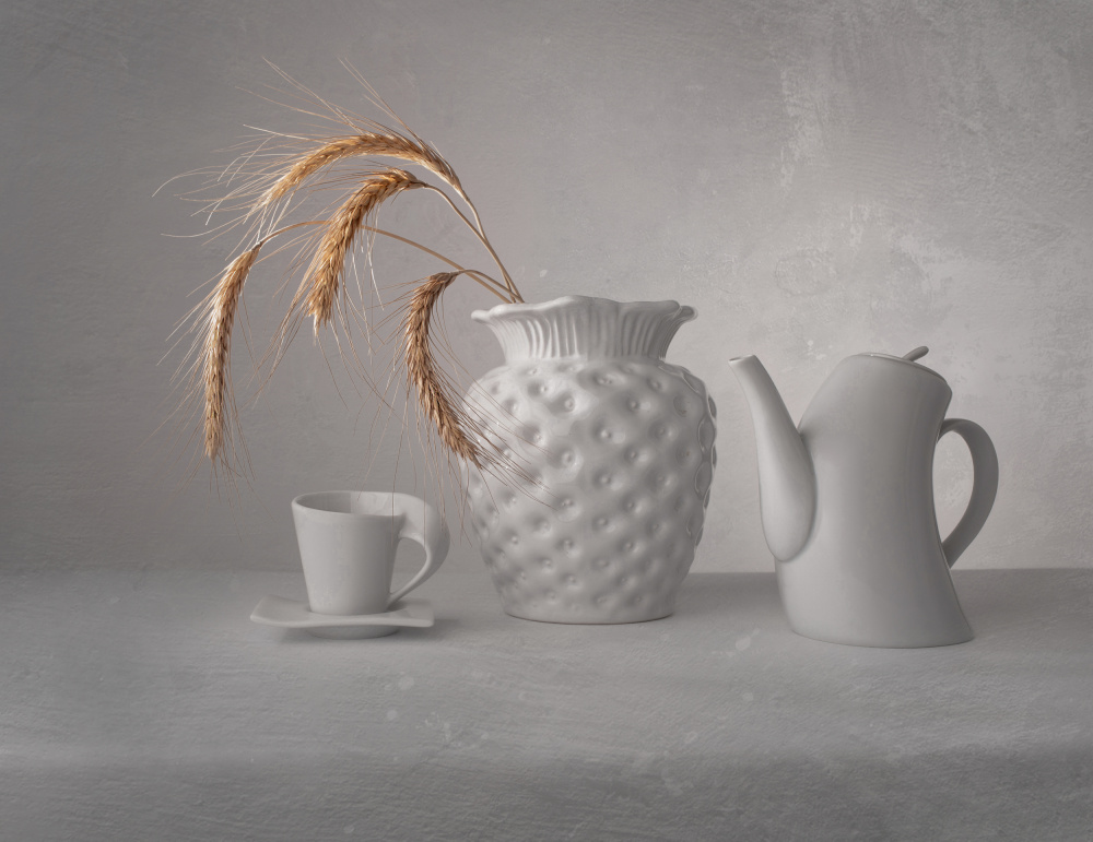 White Minimalist Still Life by Margareth Perfoncio — canvas wall art