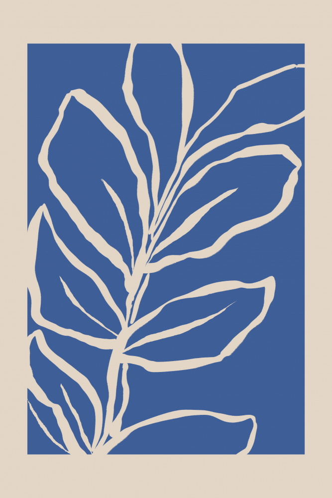 Minimalist Blue Botanical by Melloi Art Prints — canvas wall art