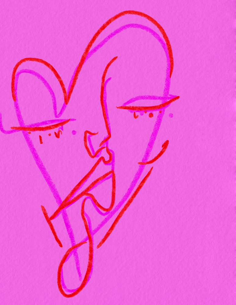 Pink Heart Kiss by JLC ART — canvas wall art