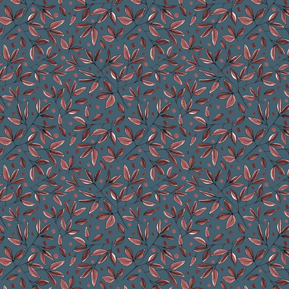 Elegant Teal Leaves by Michele Channell — canvas wall art