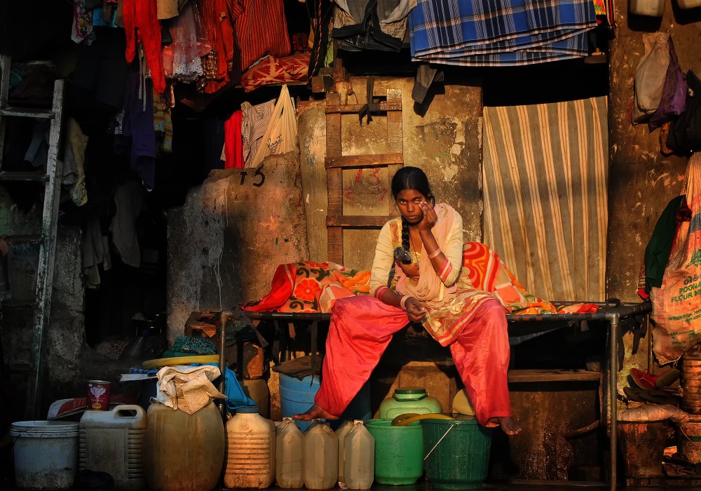 Pensive Indian Woman by Lou Urlings — canvas wall art