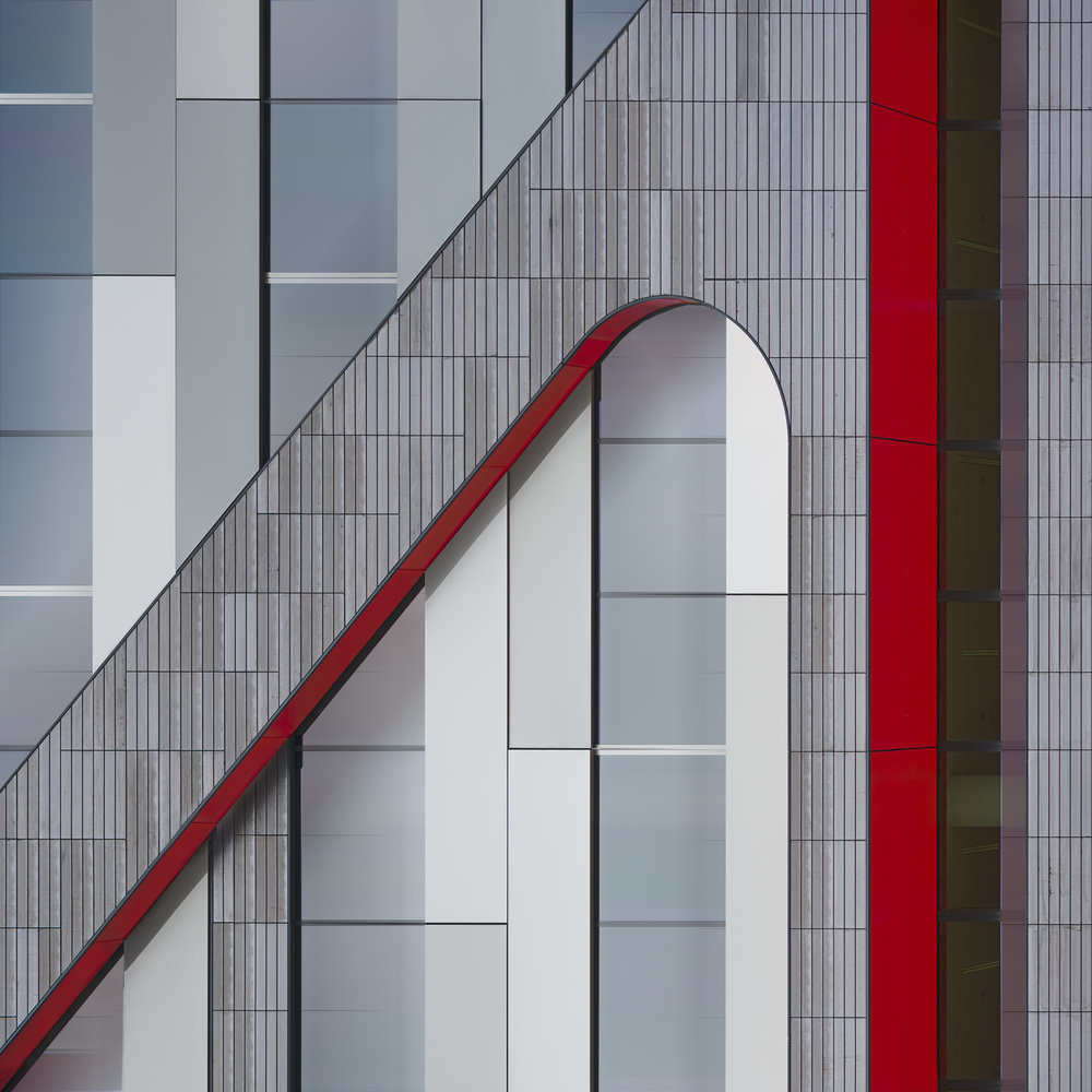 Dynamic Red Lines by Greetje van Son — canvas wall art