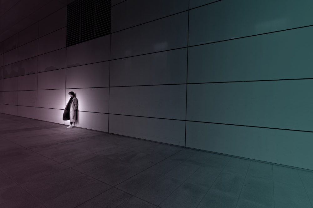 Solitary Figure in Light by moucorn — canvas wall art