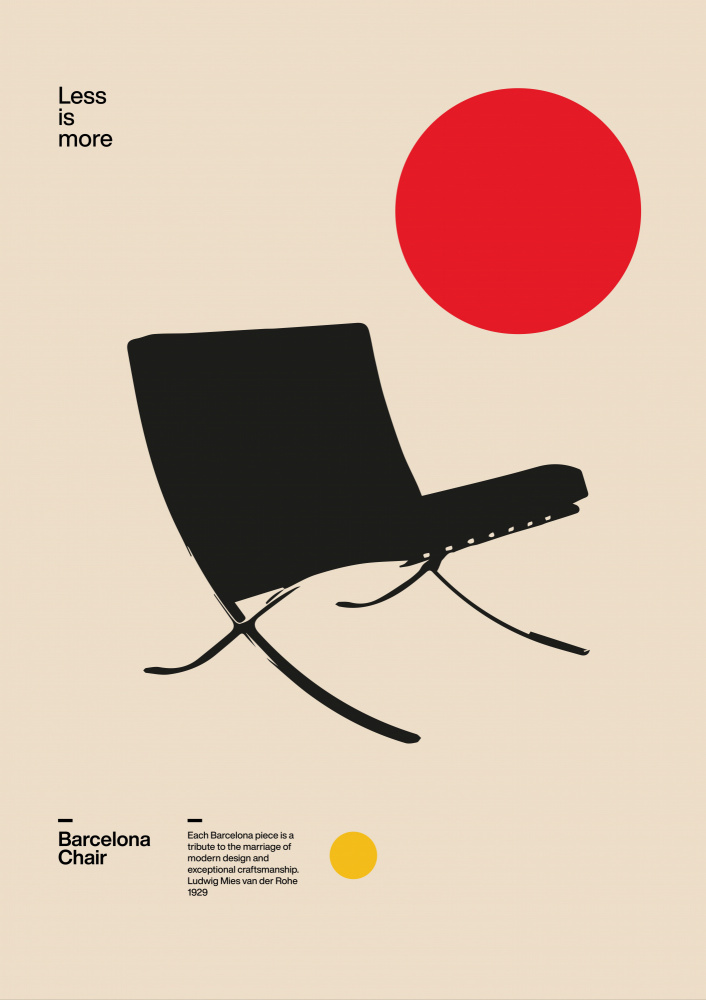 Minimalist Chair Red Circle by David Vineïs — canvas wall art