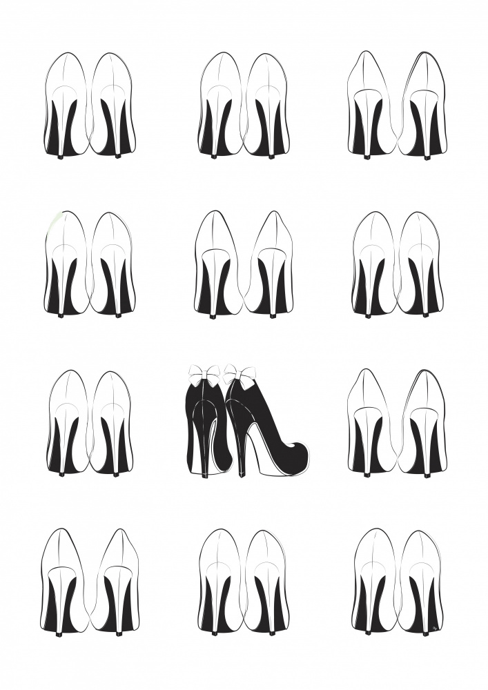 Chic High Heel Pattern by Martina — canvas wall art