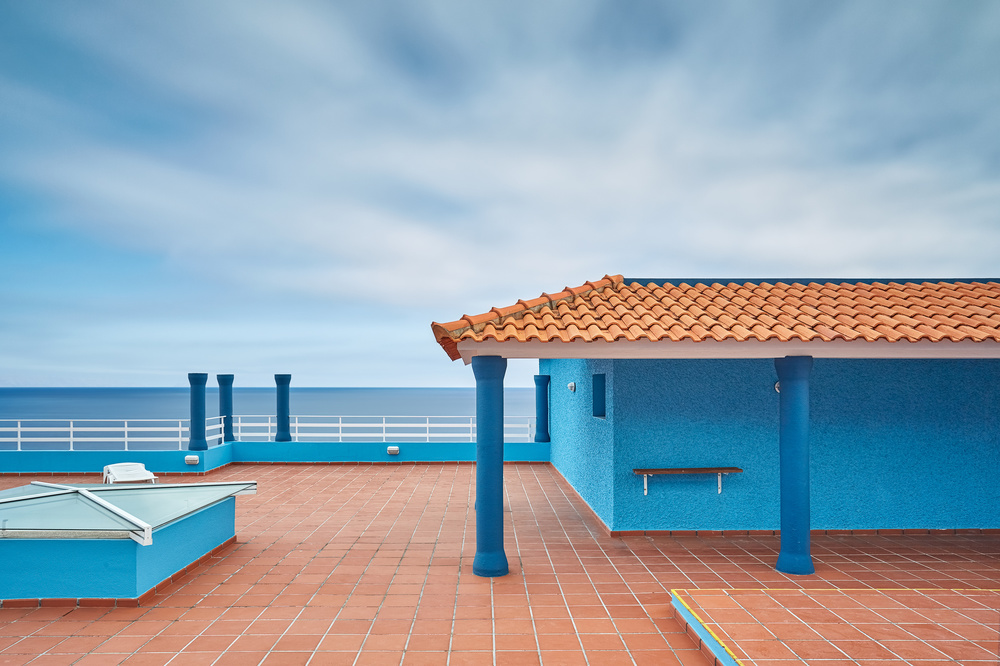 Blue Ocean Terrace by Rafal R. Nebelski — canvas wall art