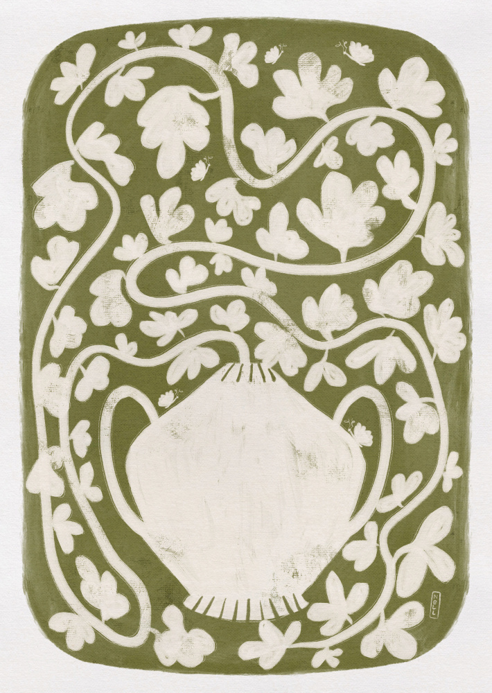 Winding Botanical Vase by Dirkie Nell — canvas wall art
