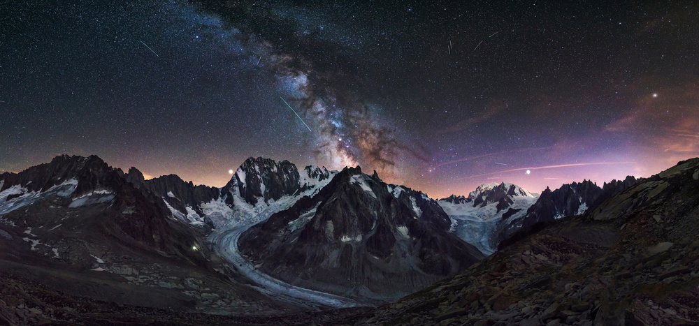 Milky Way Glacier Peaks by Álvaro Pérez &amp Jose M. Pérez. Brothers — canvas wall art